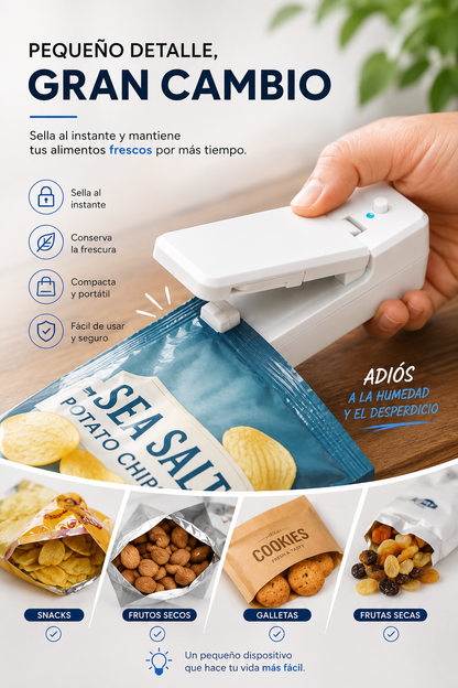 FreshSeal™ | Sellador de Bolsas Portátil Recargable