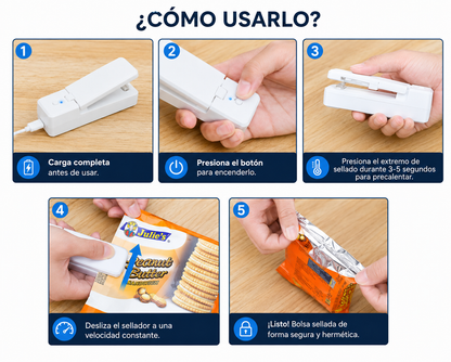 FreshSeal™ | Sellador de Bolsas Portátil Recargable